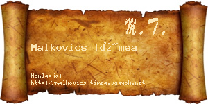 Malkovics Tímea névjegykártya