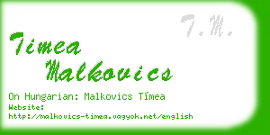 timea malkovics business card