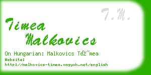 timea malkovics business card